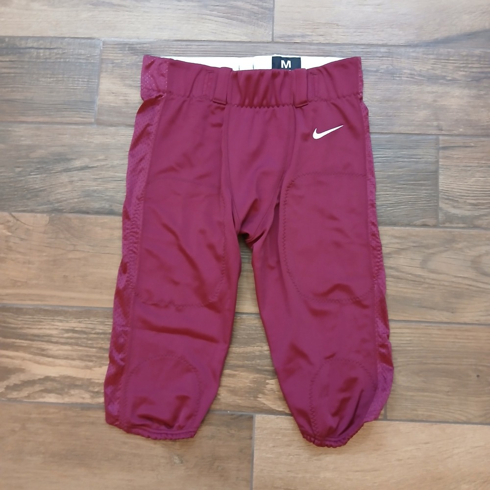 Nike Football Pants Mens Medium Maroon Red Integrated Pad Pockets 908728-610